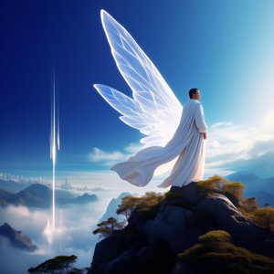 终章 渡劫飞升后的贤者时间 渡劫仙人静坐云端,身绕金光俯瞰众生。