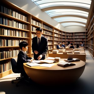 二、差生开挂指南:如何把导师变成你的私人外挂 学生与导师讨论学习策略的漫画场景。